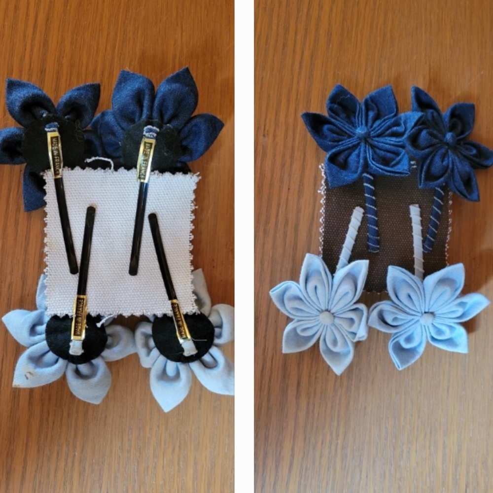 Anthropologie Handmade Floral Hair Clips